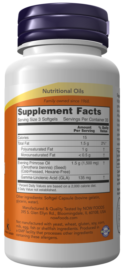 NOW Evening Primrose Oil 500 mg -100 softgels