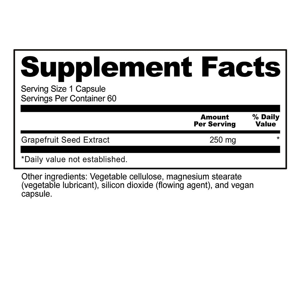 GSE Grapefruit Seed Extract 250mg.- 60 caps.