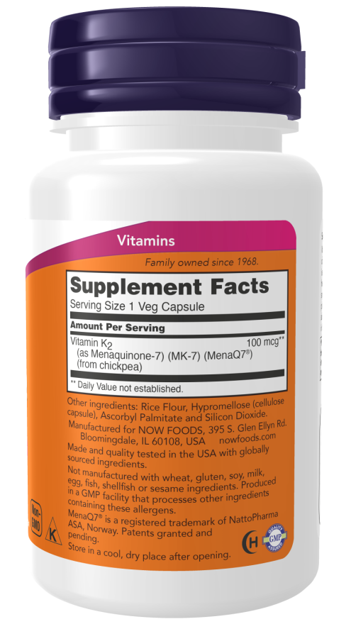 MK-7 Vitamin K-2 100 mcg Veg Capsules