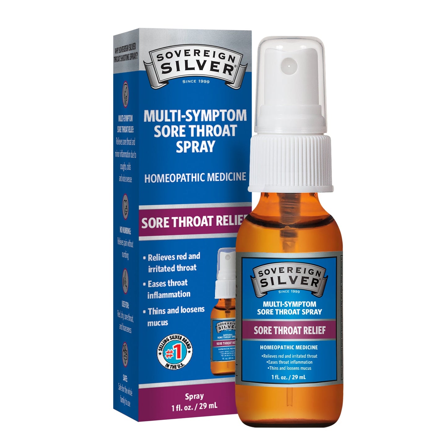 Multi-Symptom Sore Throat Spray by Sovereign Silver