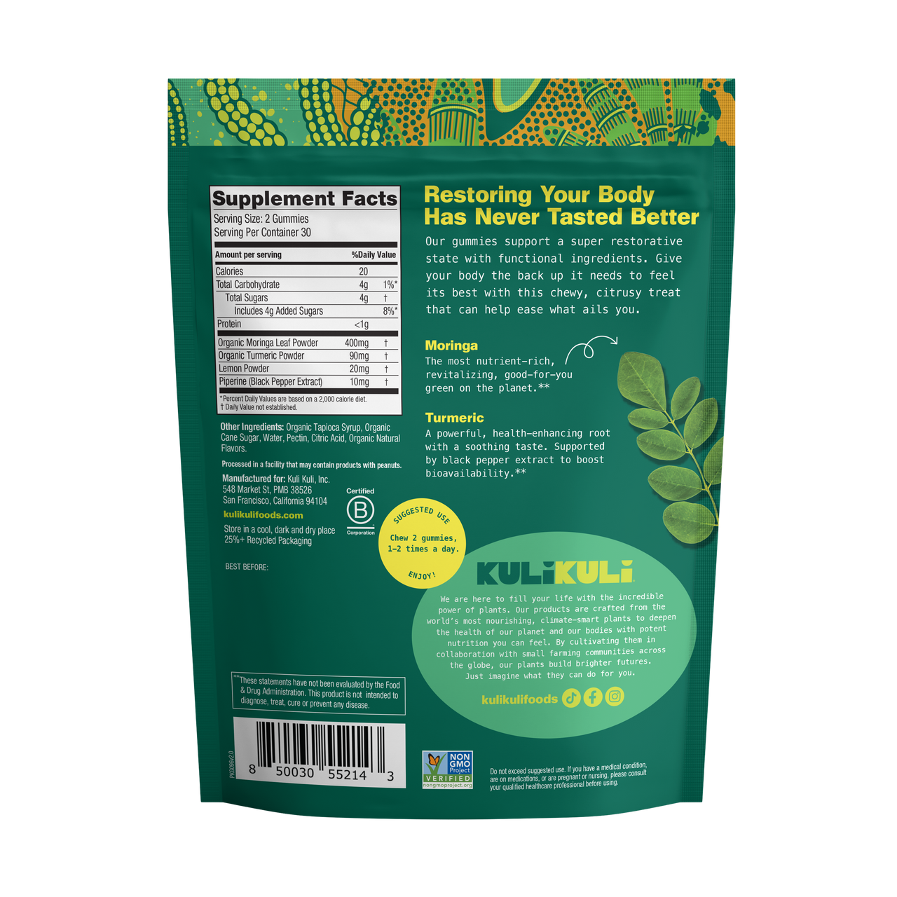 Moringa & Tumeric Super Gummies Lemon Flavor