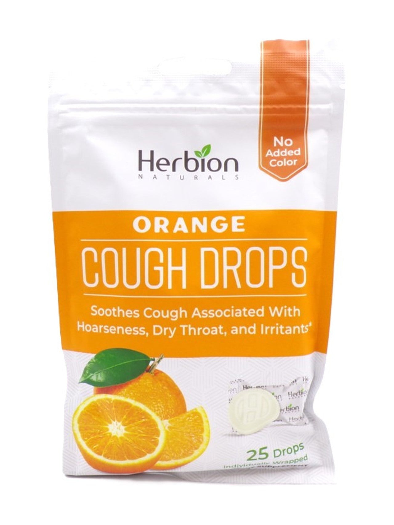 Herbion Naturals, Cough Drops Sugar Free, Orange 25 Count