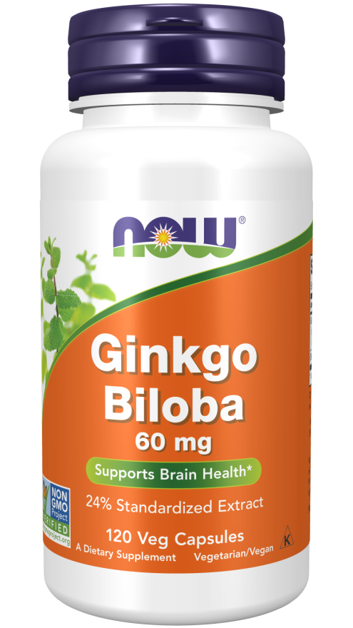 NOW Ginkgo Biloba 60 mg, 120 caps