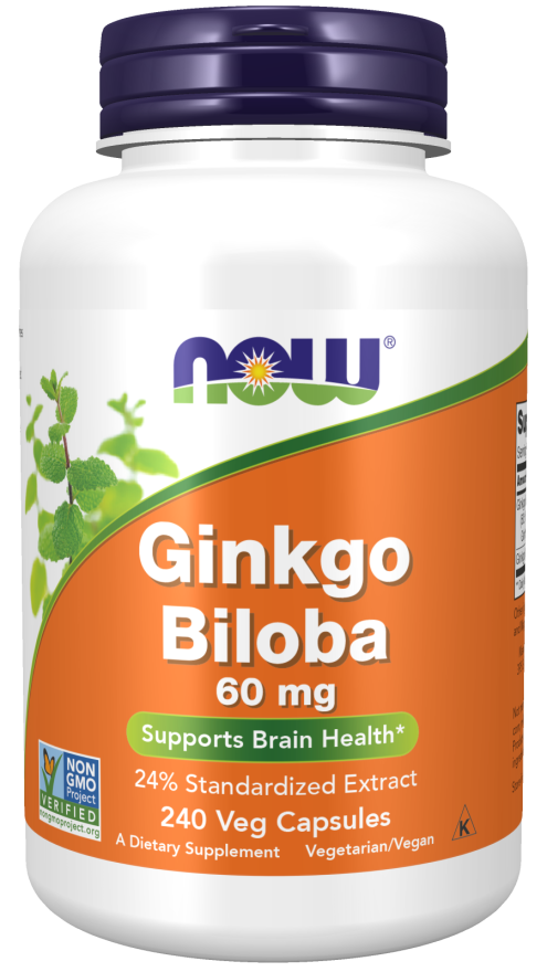 NOW Ginkgo Biloba 60mg, 240 caps