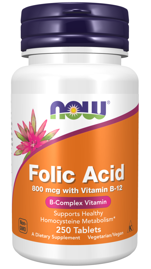 NOW Folic Acid with Vitamin B-12 - 250 tabs.