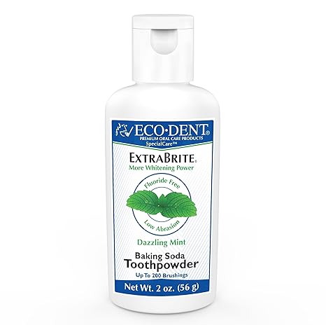 Eco-Dent ExtraBrite Baking Soda Tooth Powder Dazzling Mint Flavor