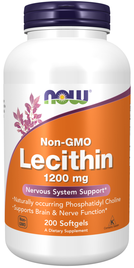 NOW Lecithin Non-GMO 1200 mg. 200 softgels