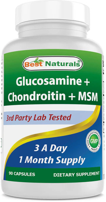 Glucosamine Chondroitin MSM Supplement, 2600 mg per Serving, 90 Capsules