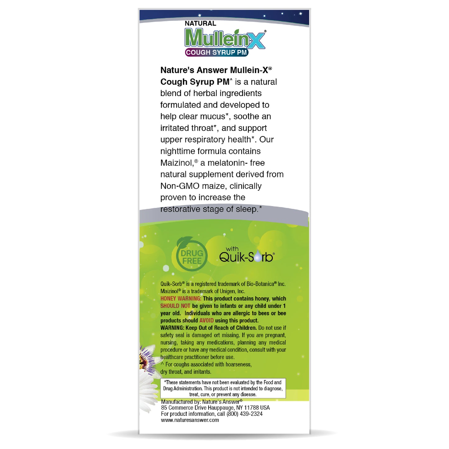 Natural MulleinX Cough Syrup PM (Nighttime)