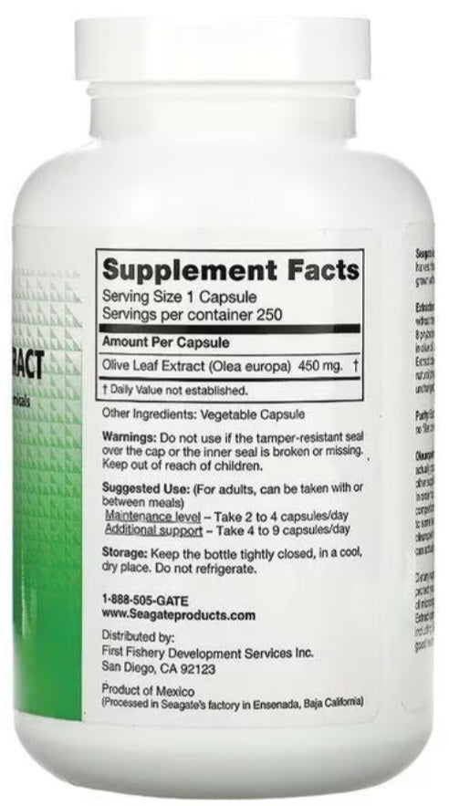 Seagate Olive Leaf Extract 450mg - 250caps