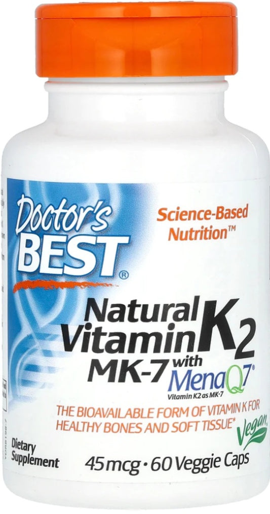 Natural Vitamin K2 MK-7 With Mena Q7 -45mcg - 60 CAPS