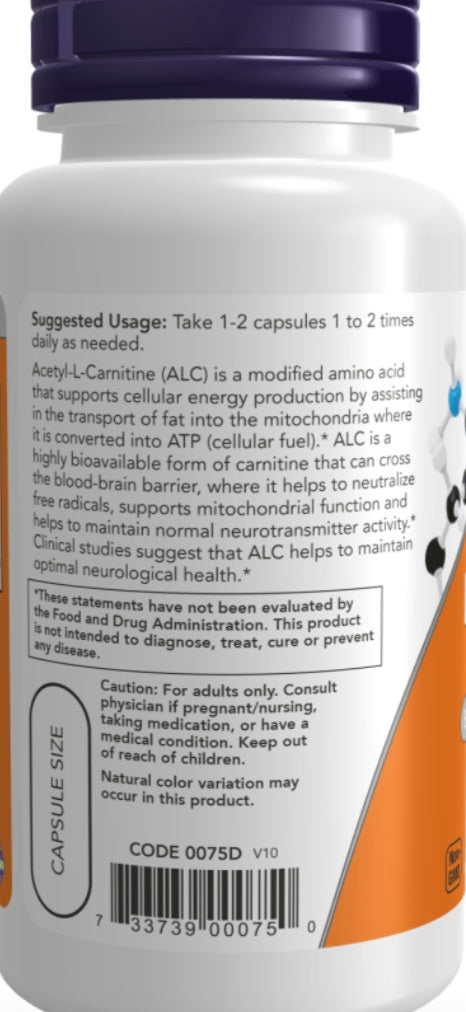 Acetyl-L-Carnitine 500 mg Veg Capsules